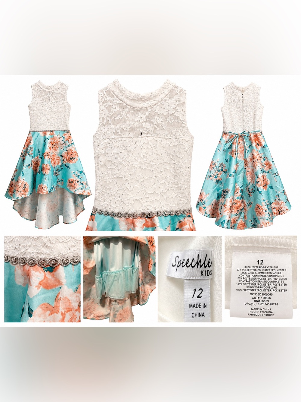 Speechless Kids Floral High-Low Dress Girls Size 12 | Nordstrom | Worn Once